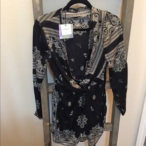 Missguided silk dress black and grey 4